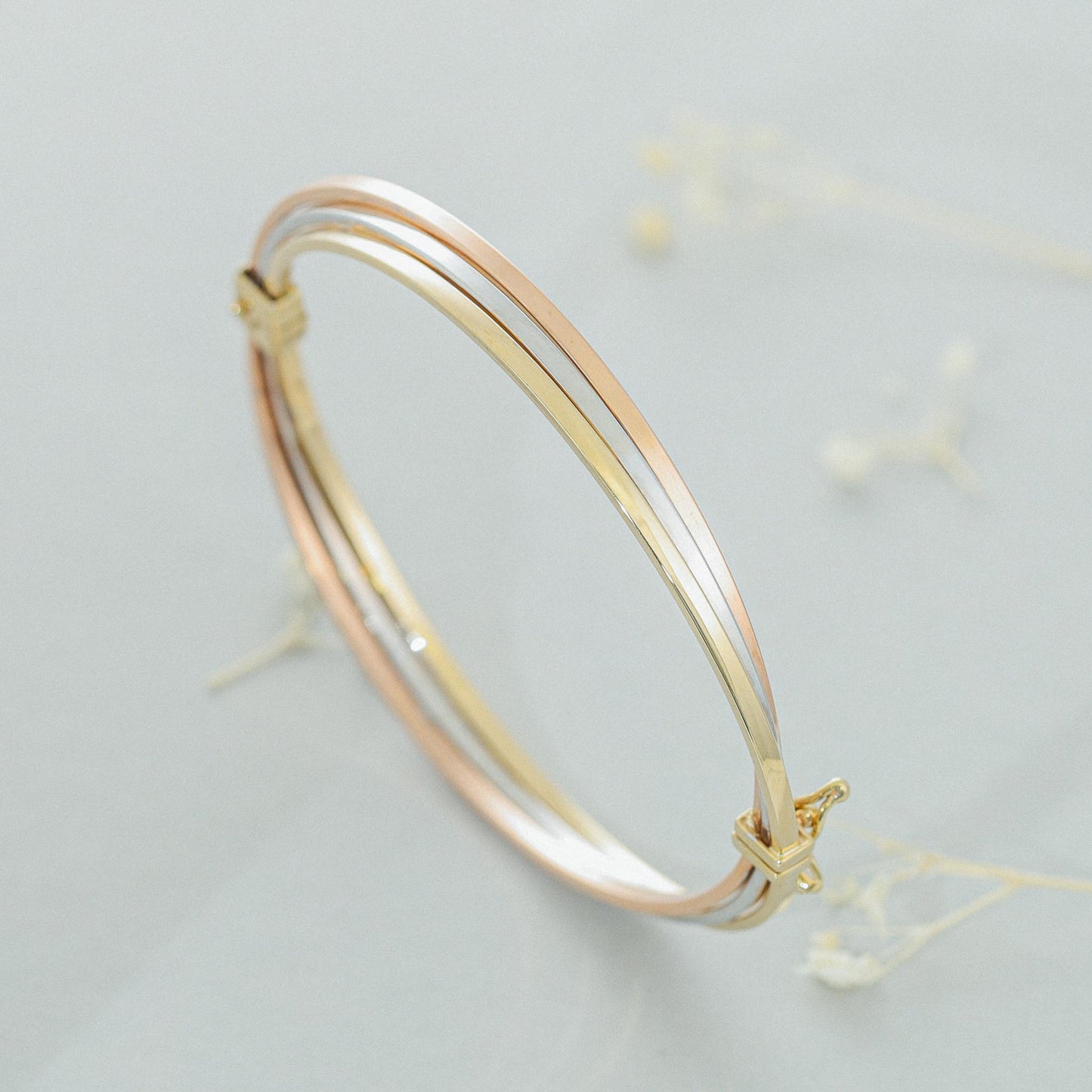 9ct Gold Tri Colour Bangle BN7007