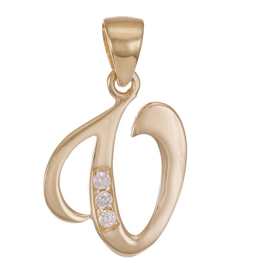 9ct Solid Gold Initial Pendant Letter V - 24mm PD60002-9Y-V