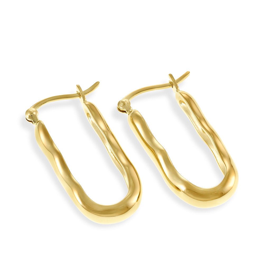 14ct Yellow Gold Plated 1 Micron Twisted Hoop Earrings