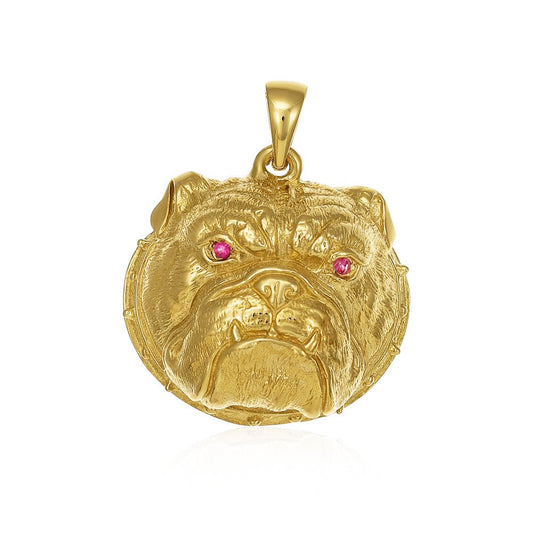 9ct Solid Yellow Gold Cubic Zirconia Pug Dog Pendants PD60-9-34-22