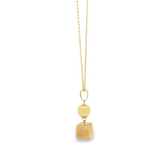 14ct Solid Yellow Gold Geometrical Necklace