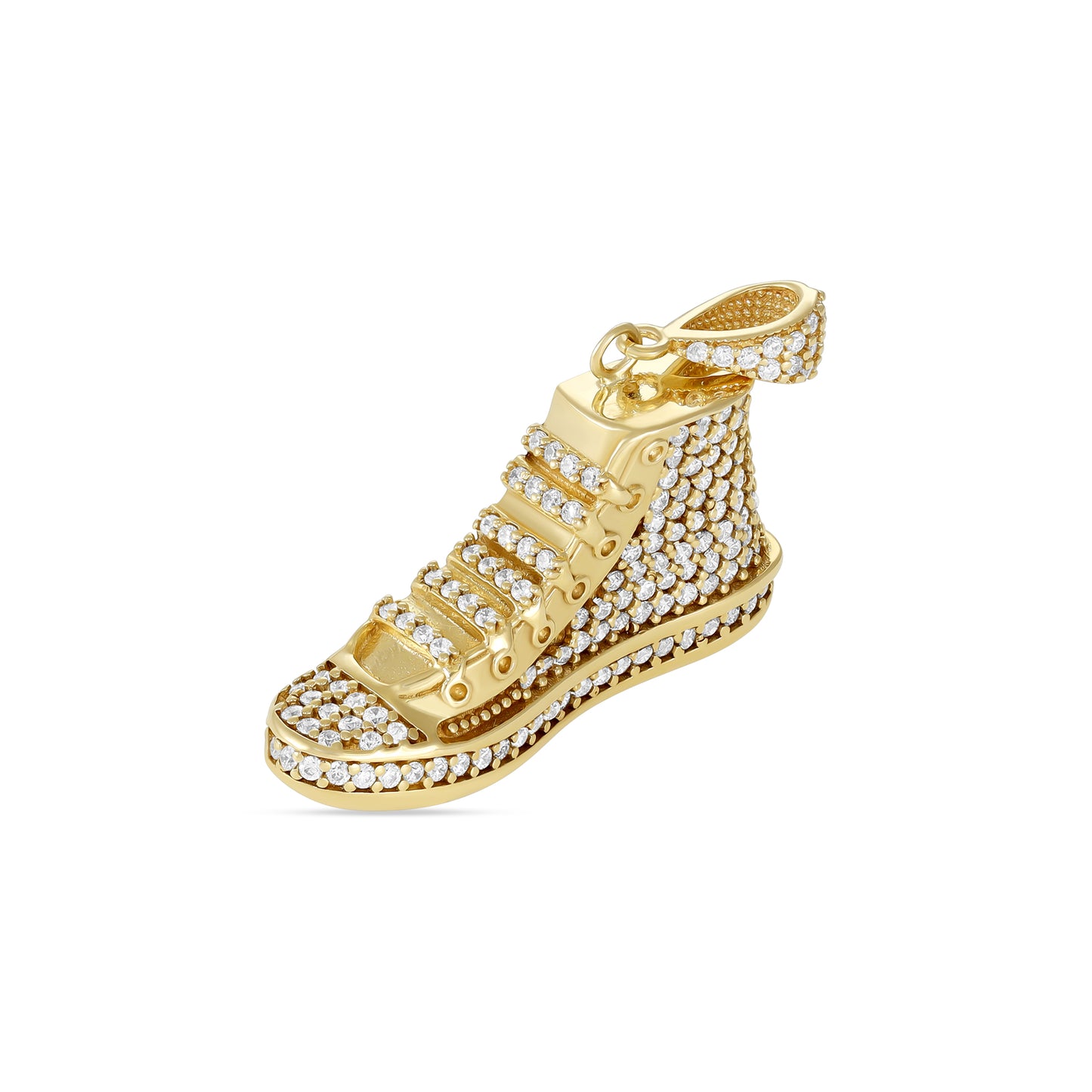 9ct Yellow Gold Cubic Zirconia Lace Up Trainer Pendant