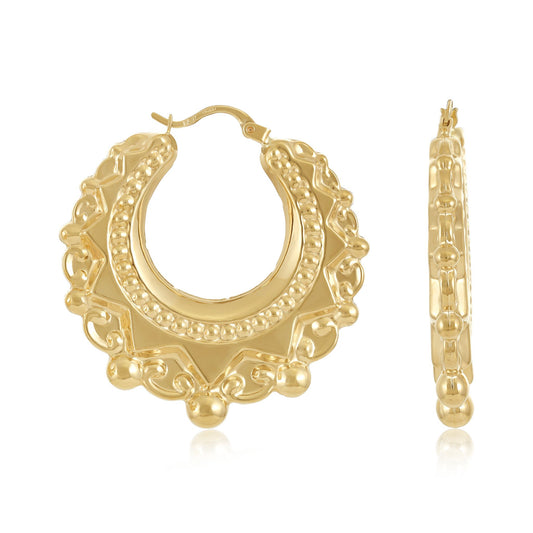 9ct Yellow Gold Creole Hoop Earrings