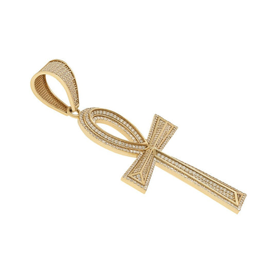 9ct Yellow Gold Cubic Zirconia Crosses 64.65mm HPP0165