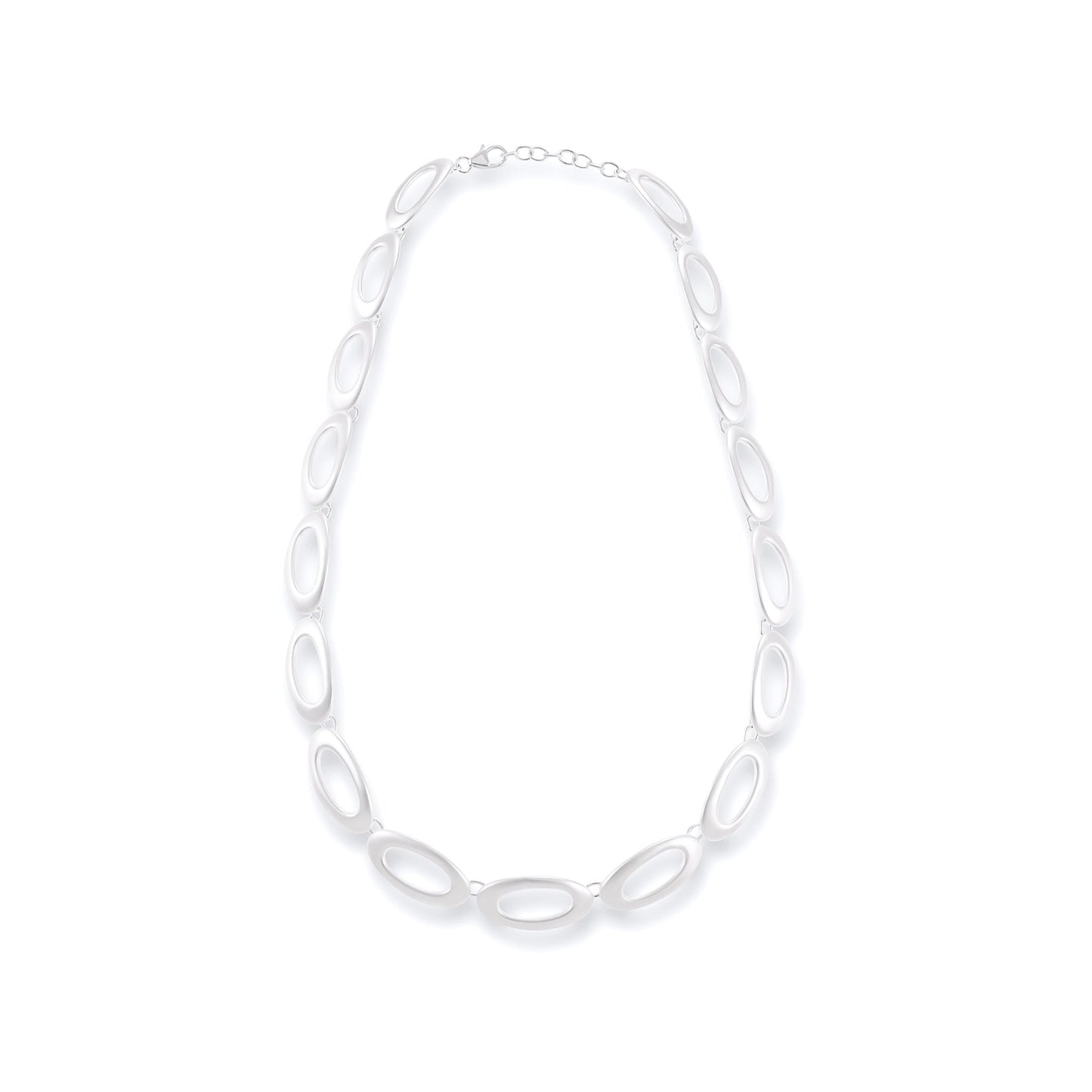 925 Sterling Silver Oval Link Necklace SNK10001