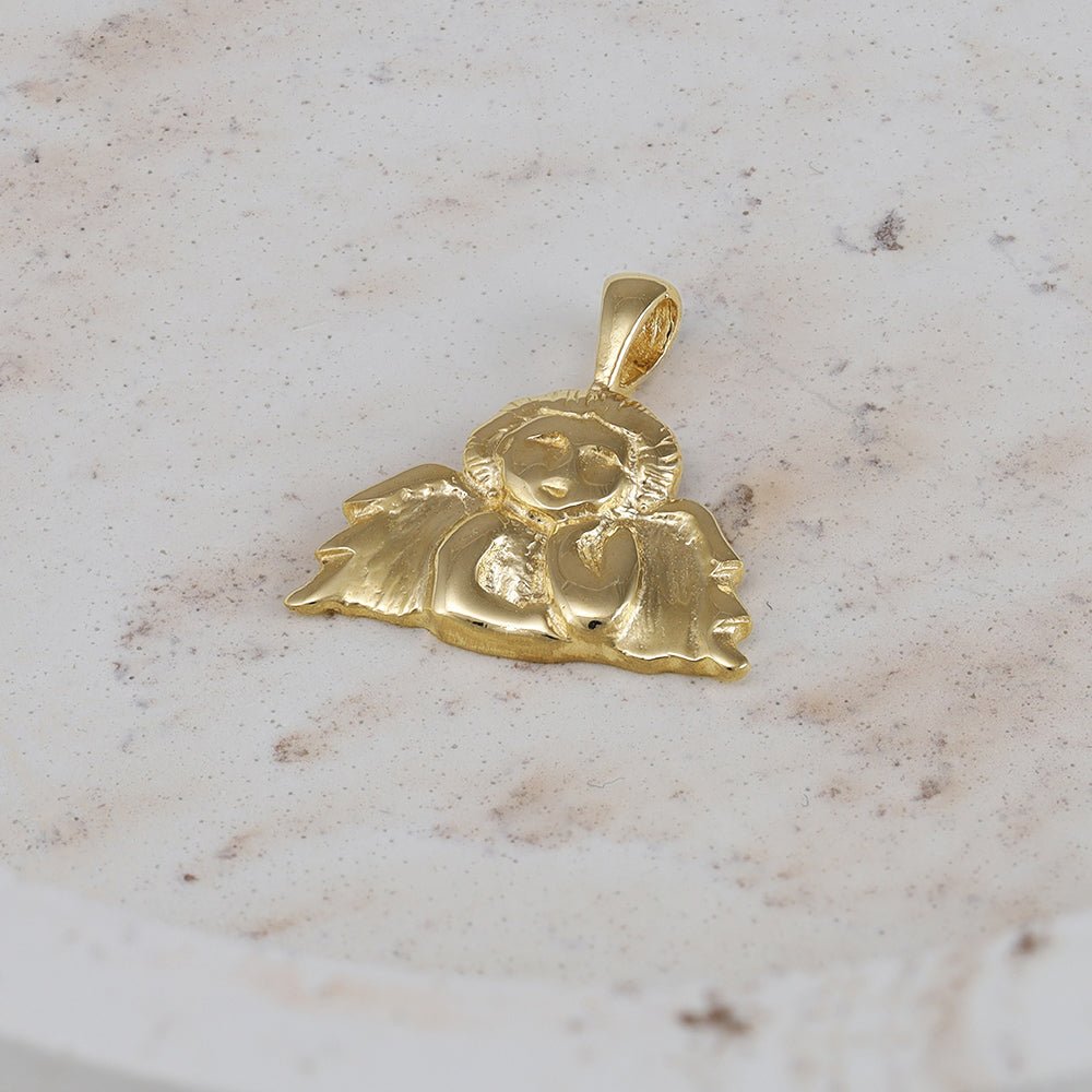 9ct Yellow Gold Resting Angel Pendant