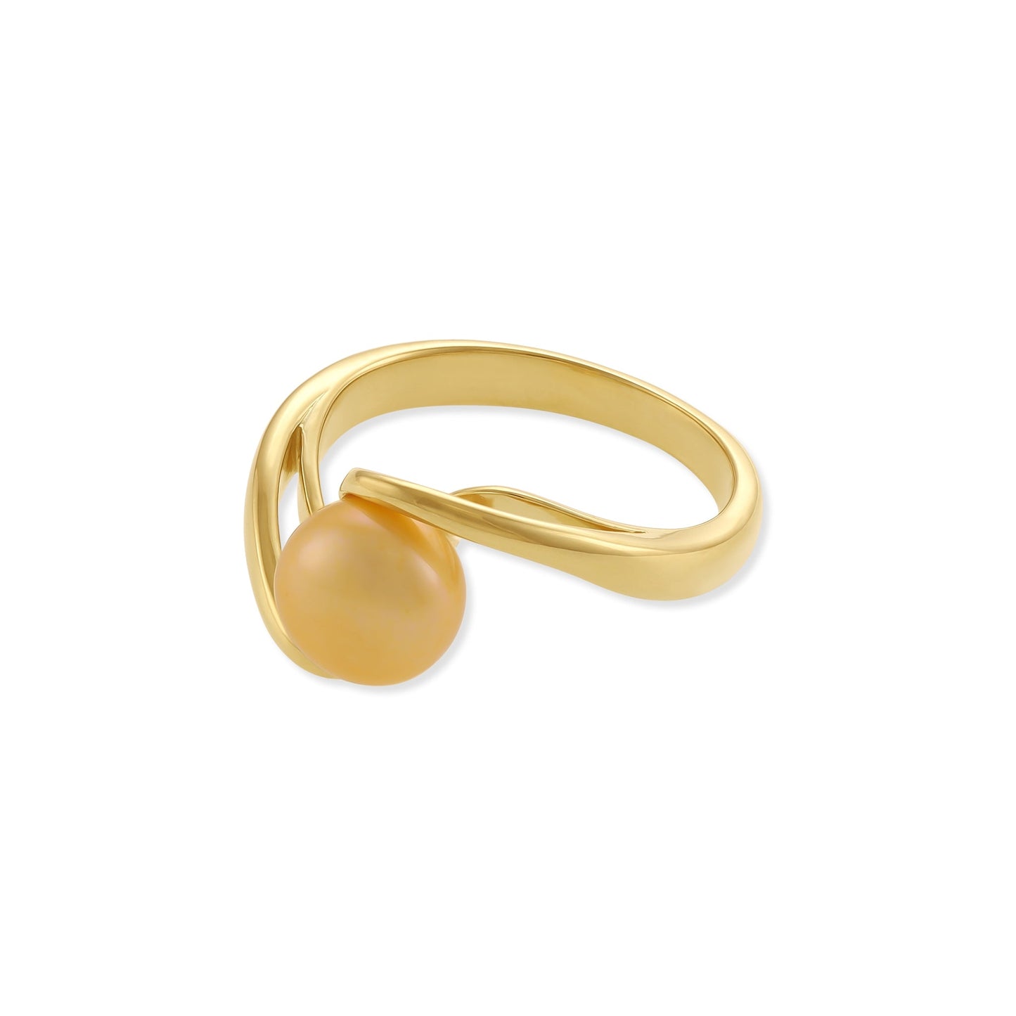 18ct Solid 3 Microns Gold Plated 925 Sterling Silver Pearl Ring PRN2004