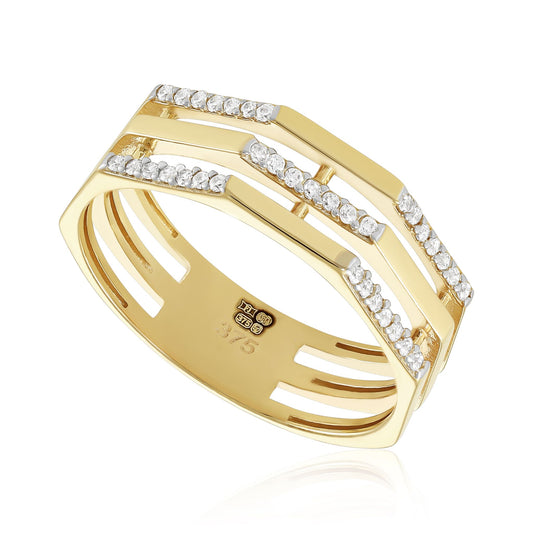 9ct Yellow Gold Cubic Zirconia Ring