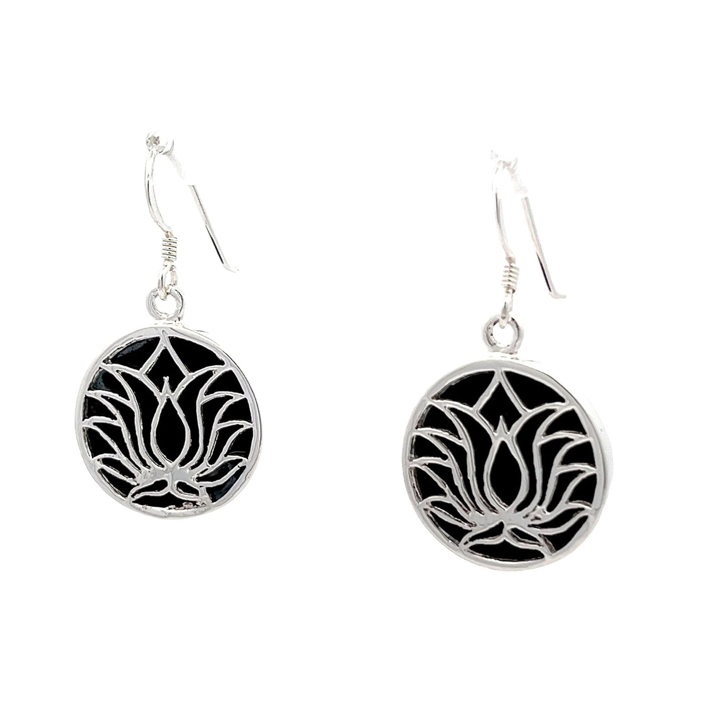 Sterling Silver Lotus Earrings SER4002