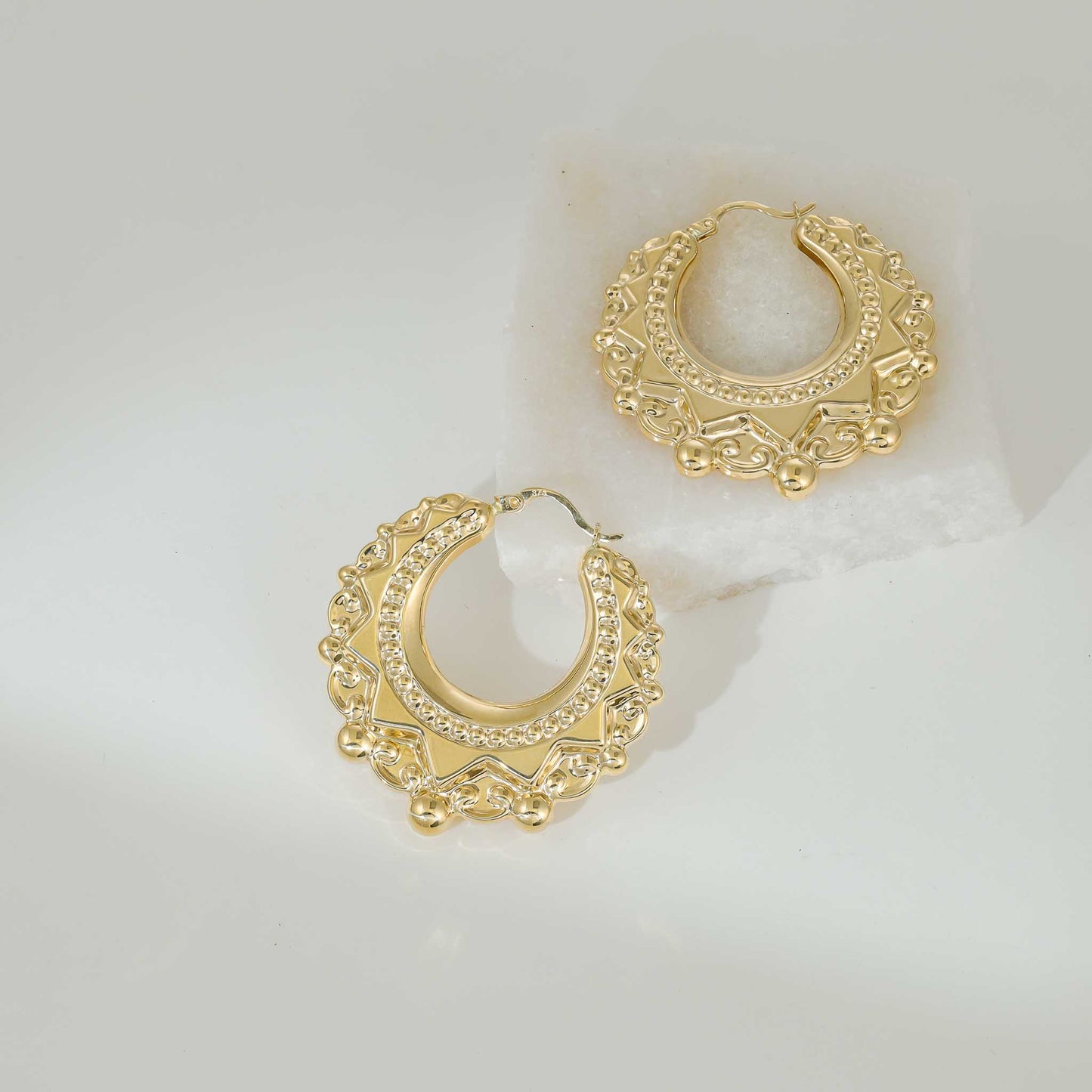 9ct Yellow Gold Creole Hoop Earrings