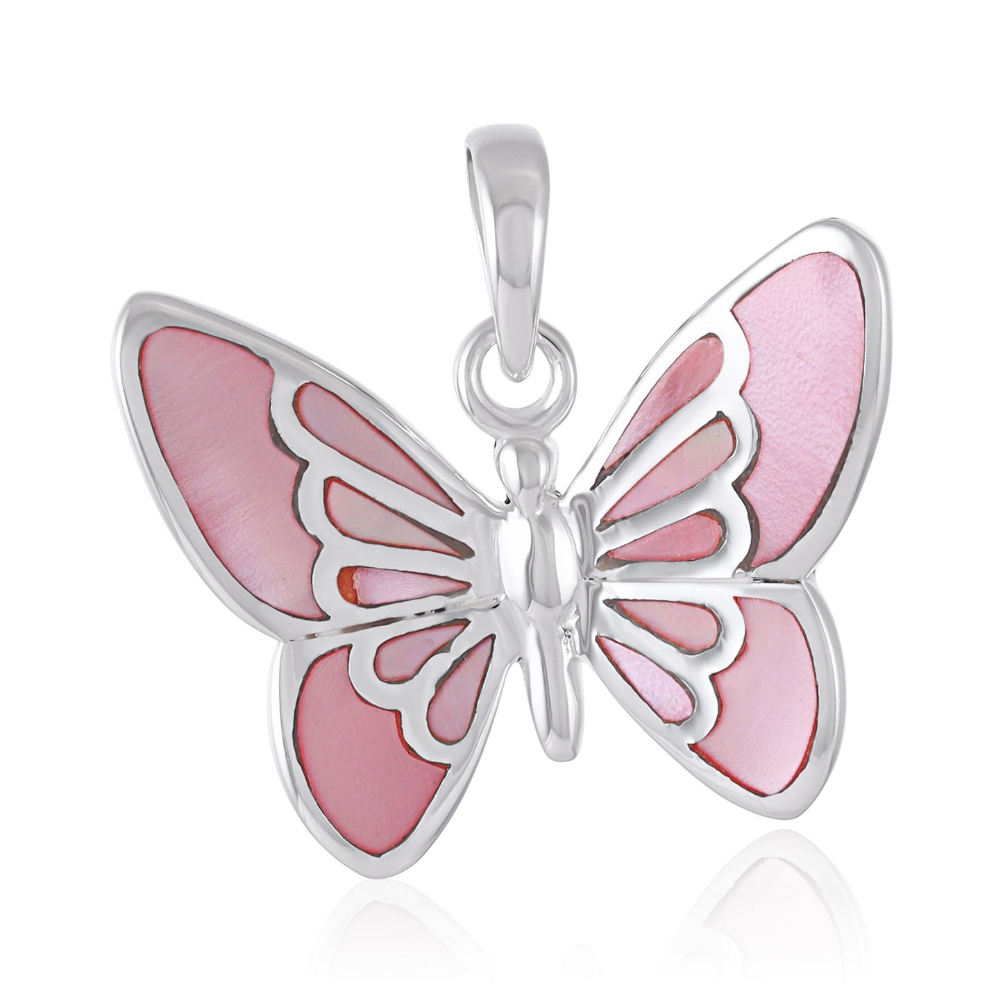 925 Sterling Silver Abalone Shell Butterfly Pendant SPD4048