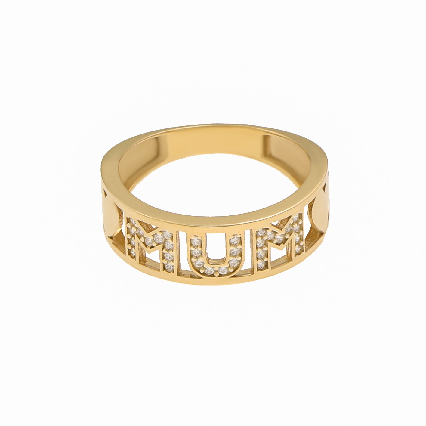 9ct Yellow Gold Cubic Zirconia Mum Ring