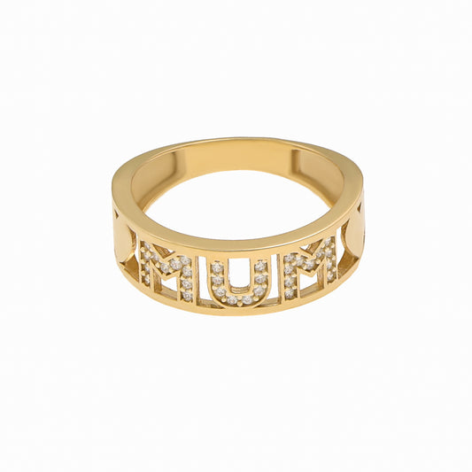 9ct Yellow Gold Cubic Zirconia Mum Ring