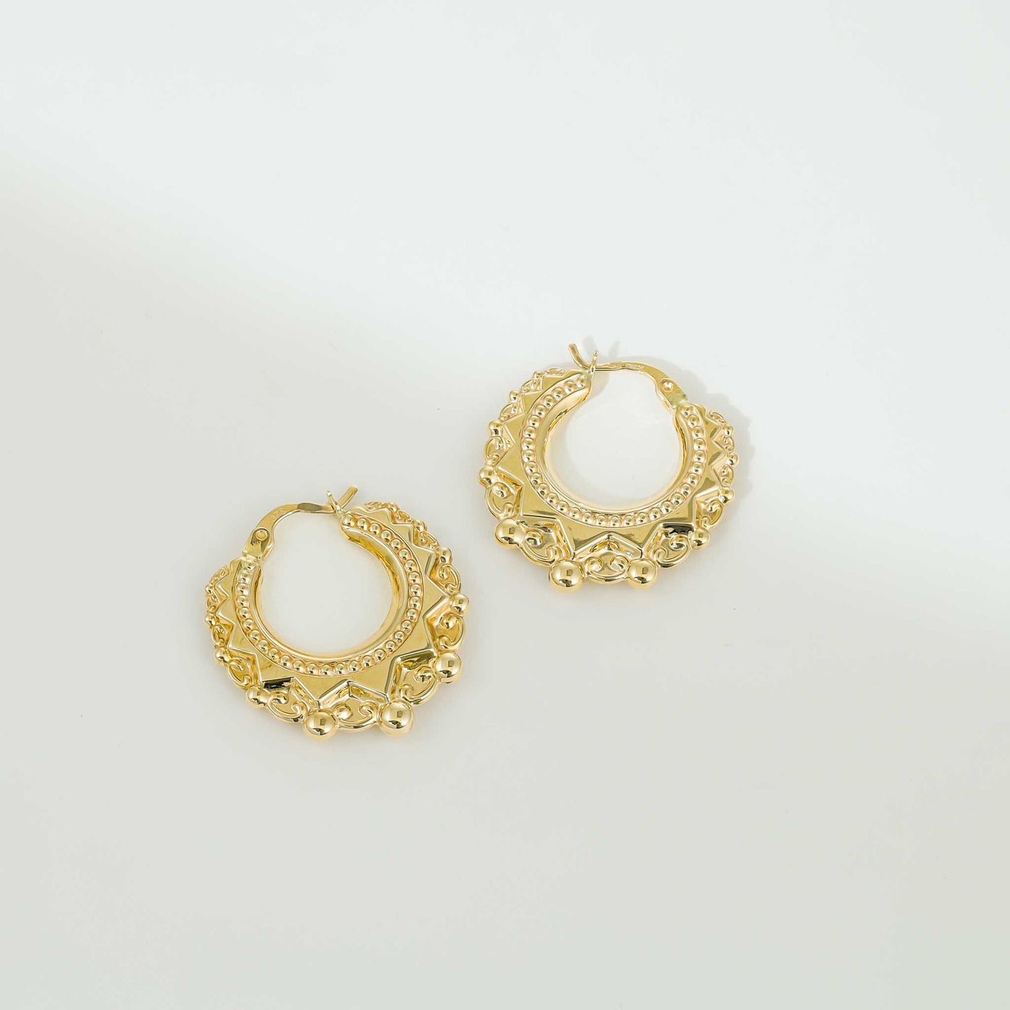 9ct Yellow Gold Rounded Creole Hoops