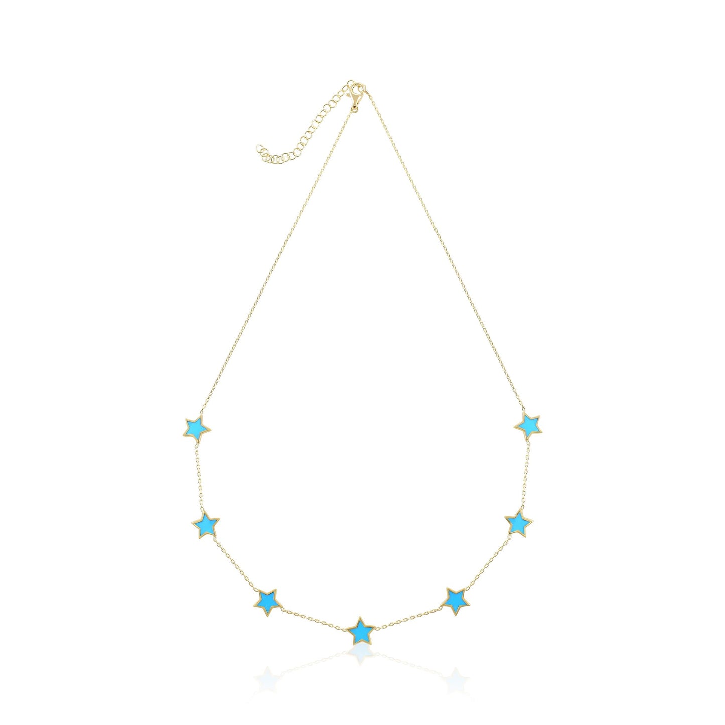 925 sterling silver blue star necklace PNK8001-B