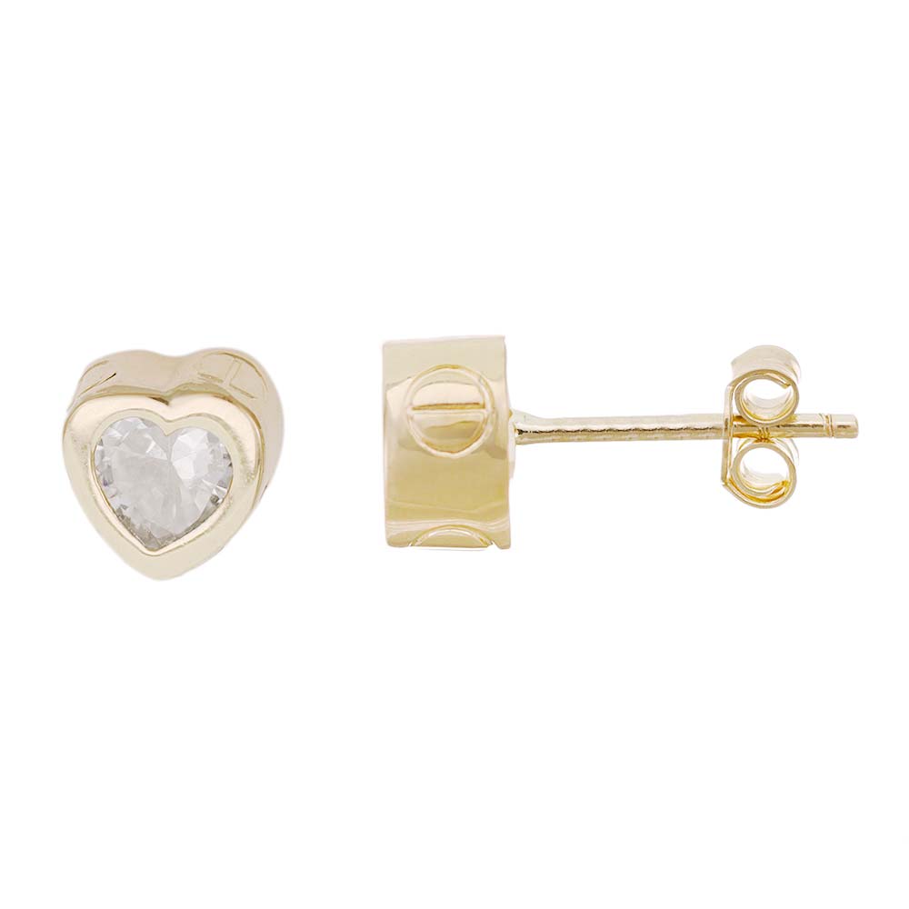 14ct Solid Y Gold Heart Shape Stud Earrings ER20156-14Y