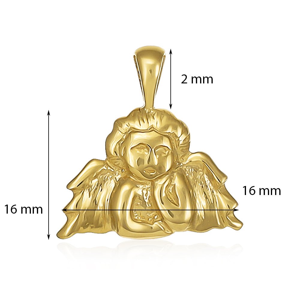 9ct Yellow Gold Resting Angel Pendant