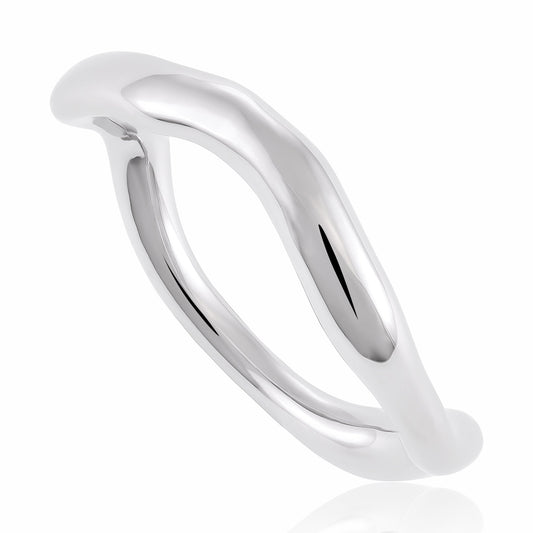 925 Silver Rhodium Plated Wavy Ring SRN3007