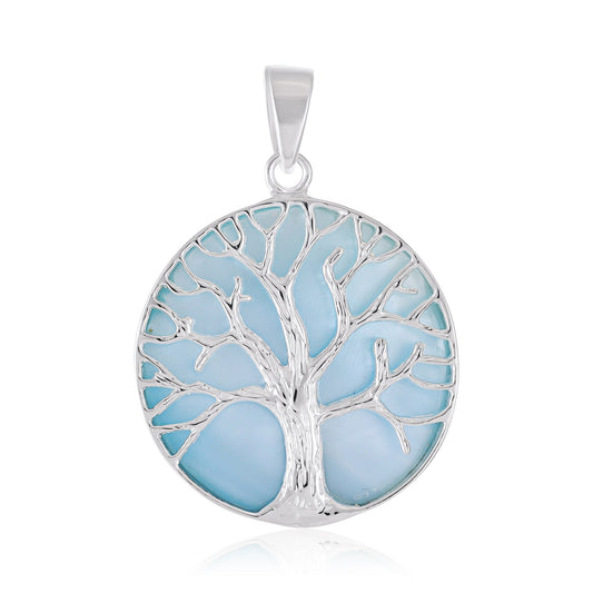 Sterling Silver Abalone Shell Tree Of Life Pendant SPD4043