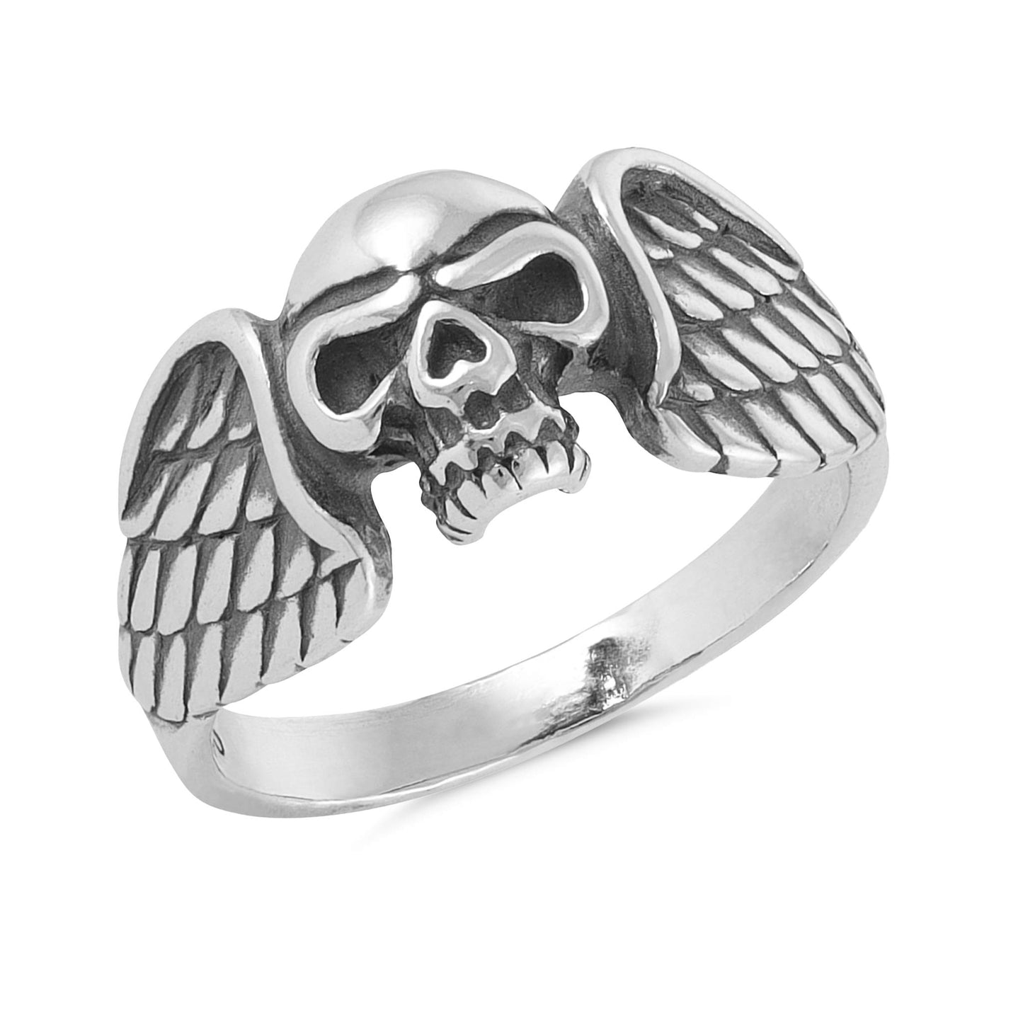 Sterling Silver Winged Skull Ring