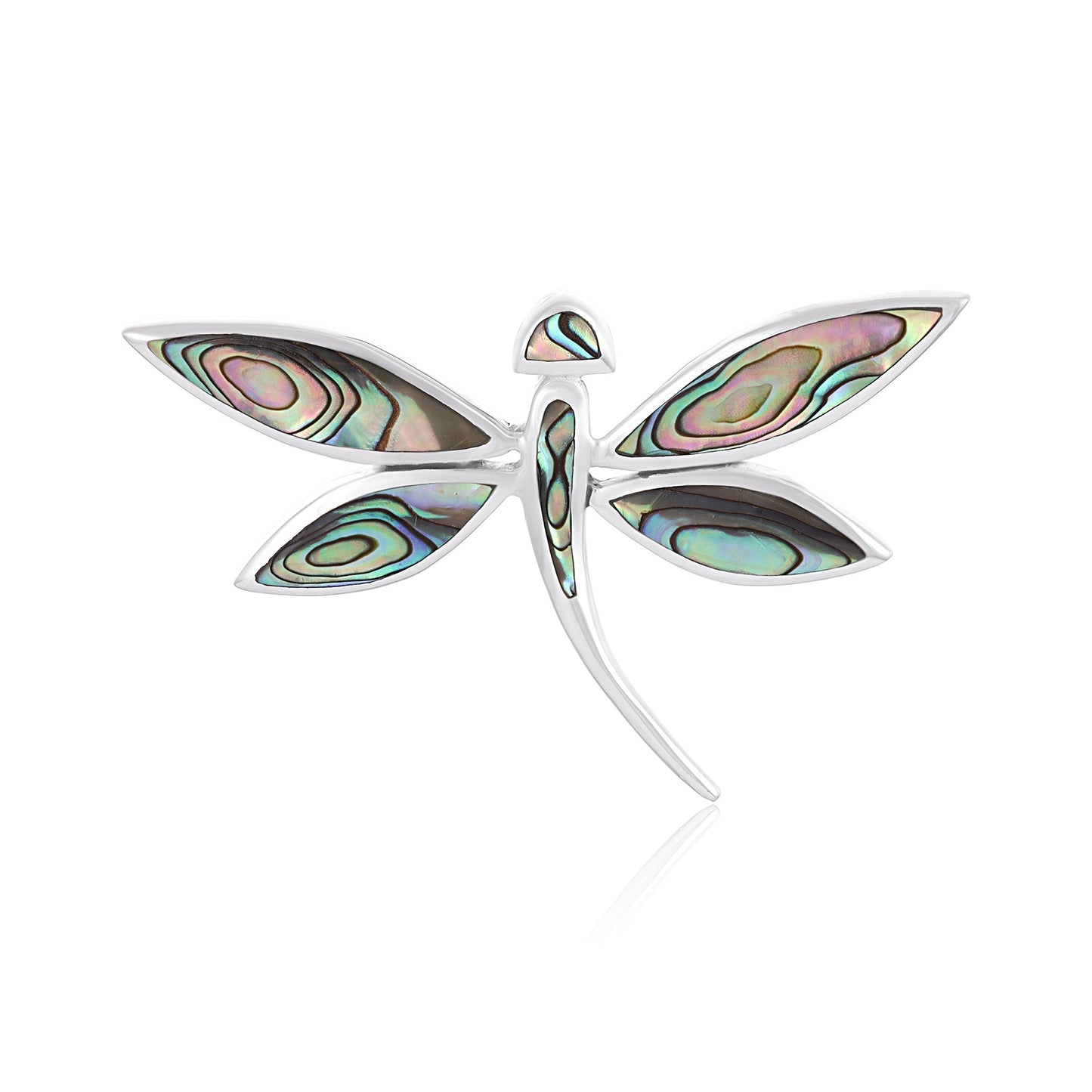 Sterling Silver Abalone Dragonfly Pendant SPD4011