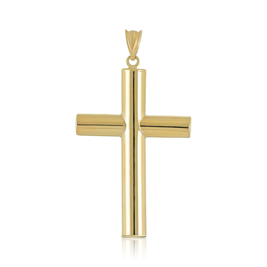 9ct Yellow Gold Tubular Cross Pendant