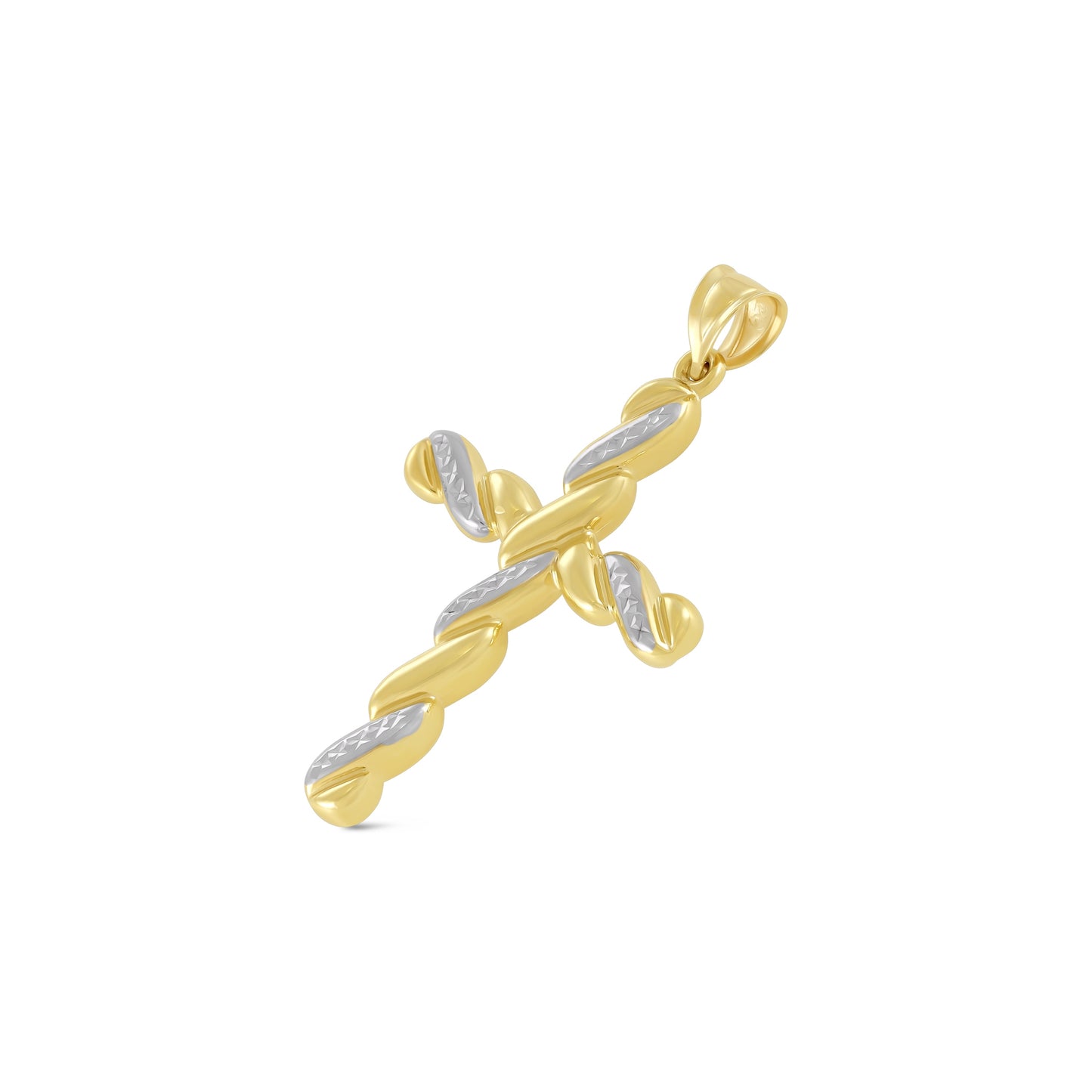 9ct Gold Two Tone Cross Pendant