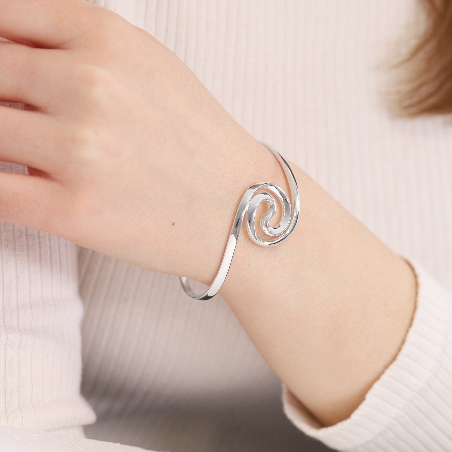 Sterling Silver Swirl Cuff Bracelet