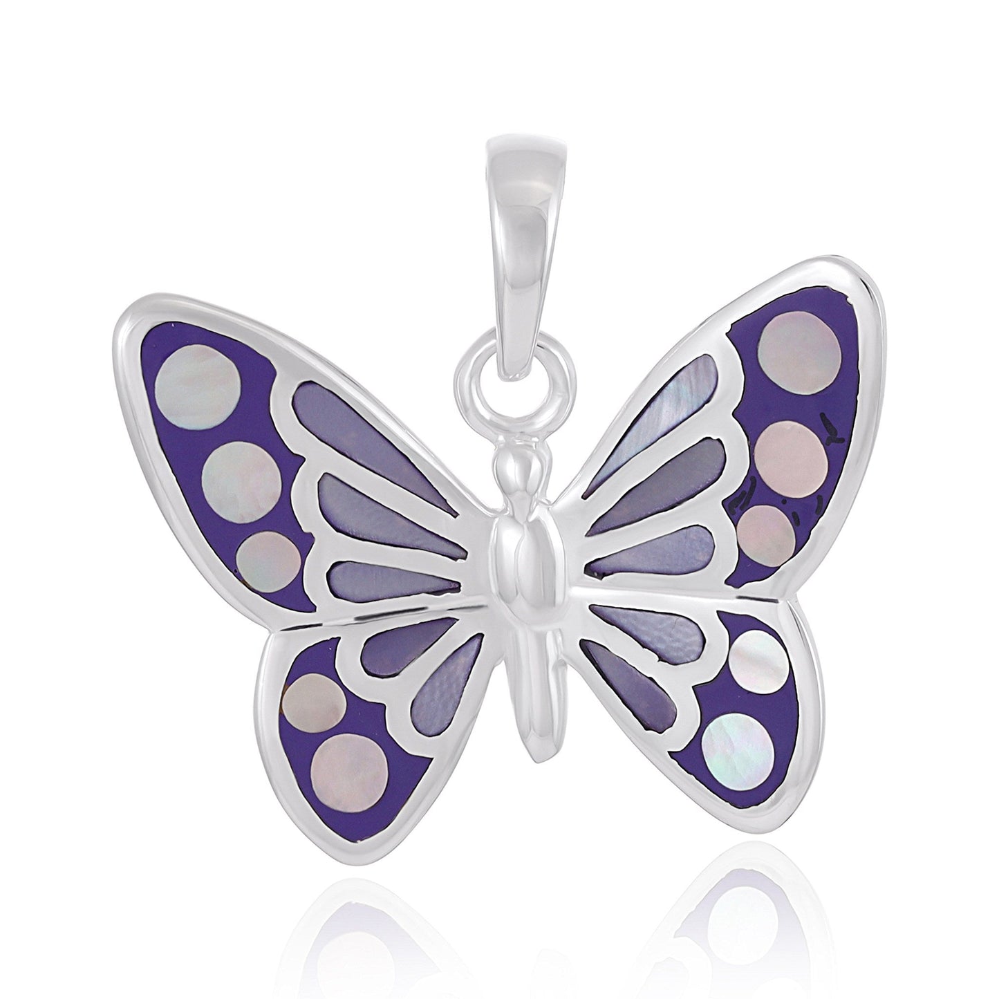 Sterling Silver Abalone Butterfly Earrings Pendant SPD4009