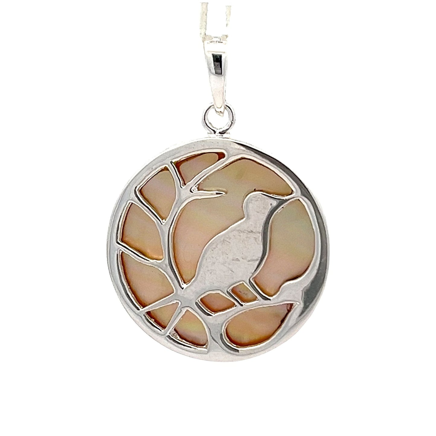 Sterling Silver Pearl Shell Bird Pendant SPD4004