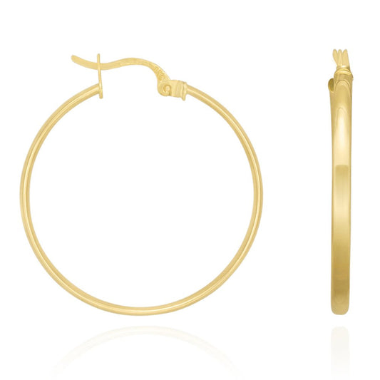 9ct Yellow Gold Plain Hoop Earrings