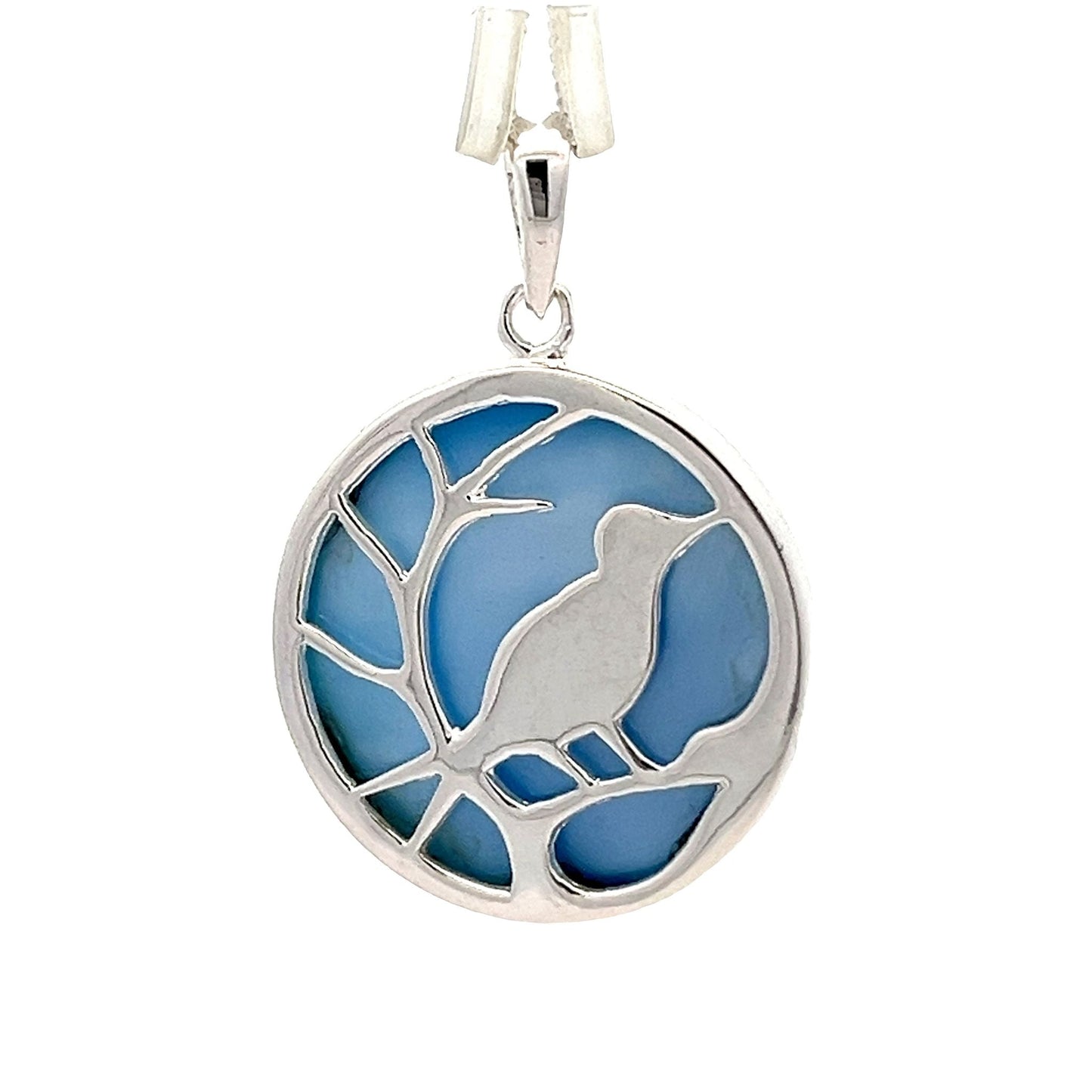 Sterling Silver Pearl Shell Bird Pendant SPD4004