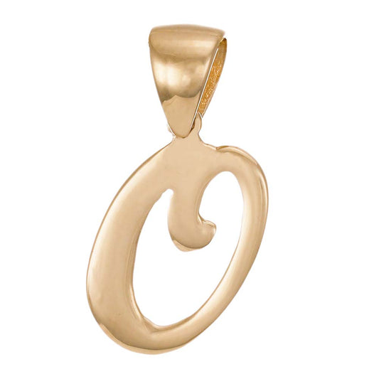 9ct Solid Gold Initial Pendant Letter O - 18mm PD60003-9Y-O