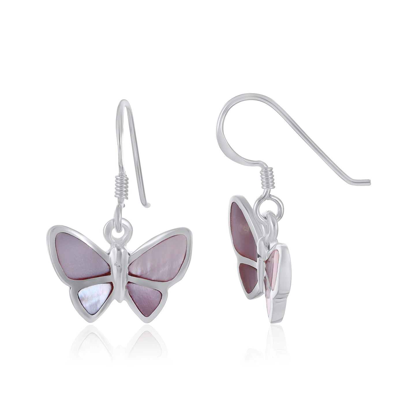 Sterling Silver Abalone Shell Butterfly Earrings SER4016