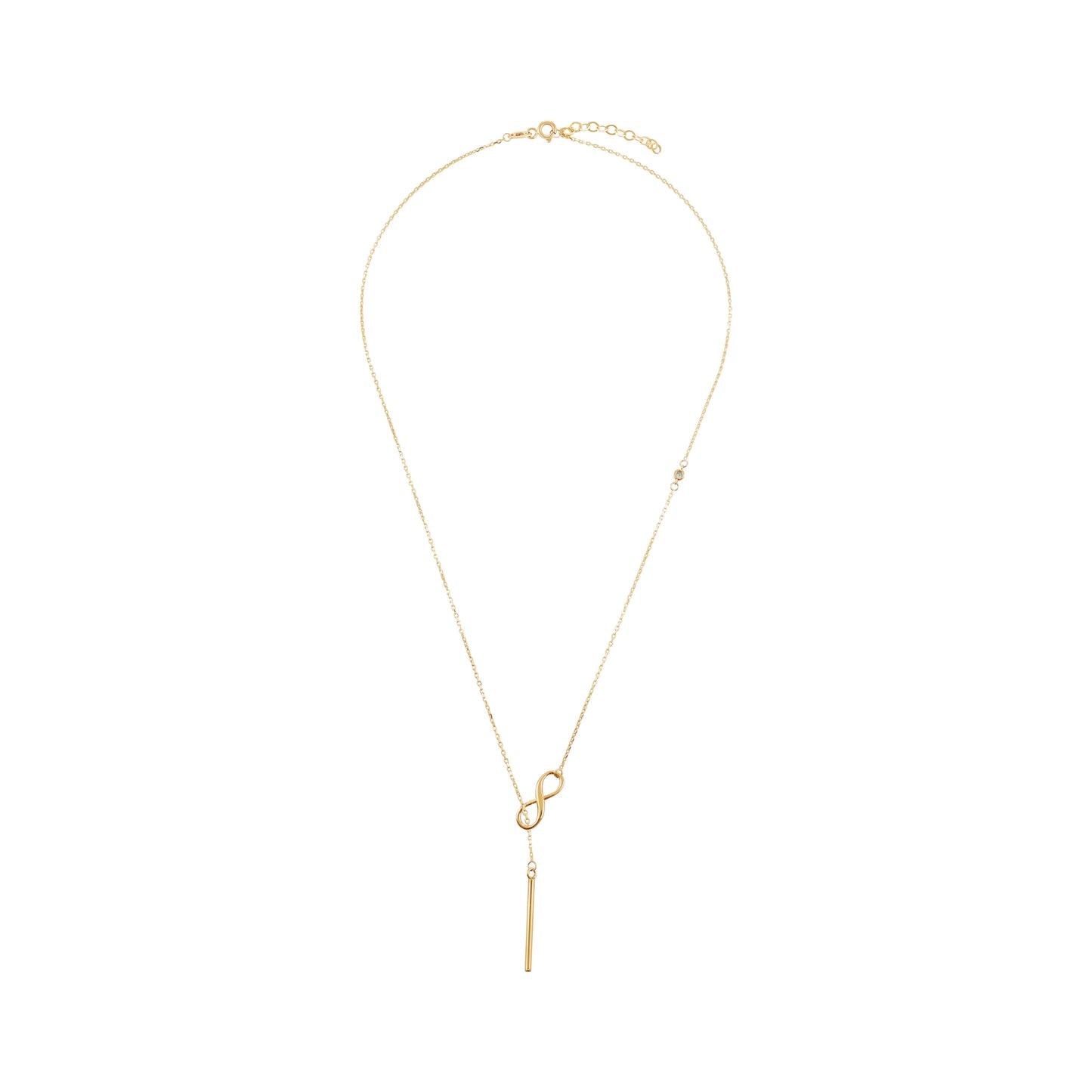 9ct Yellow Gold Infinity Pendant Necklace