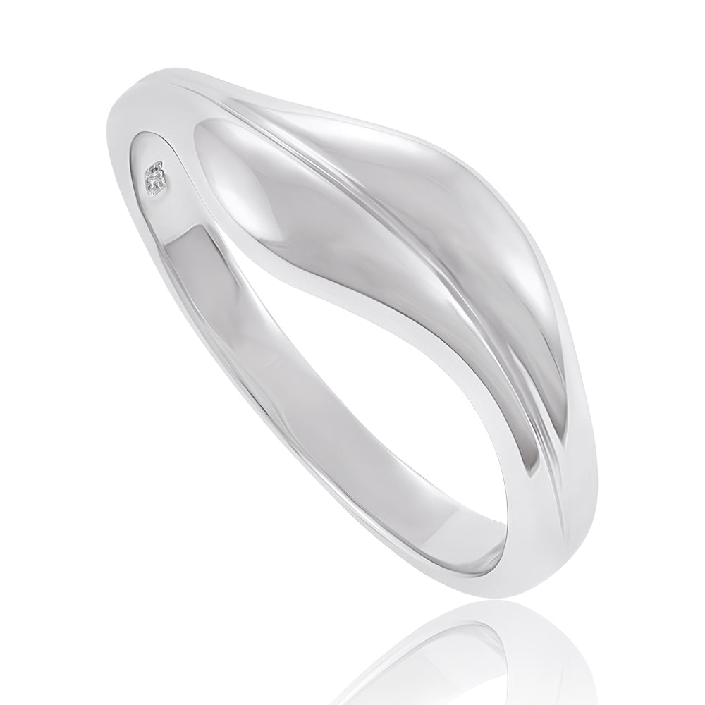 925 Sterling Silver Rhodium Plated Twist Ring SRN1006