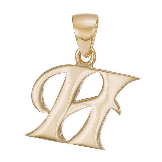 9ct Solid Gold Initial Pendant Letter H - 21mm PD60002-9Y-H