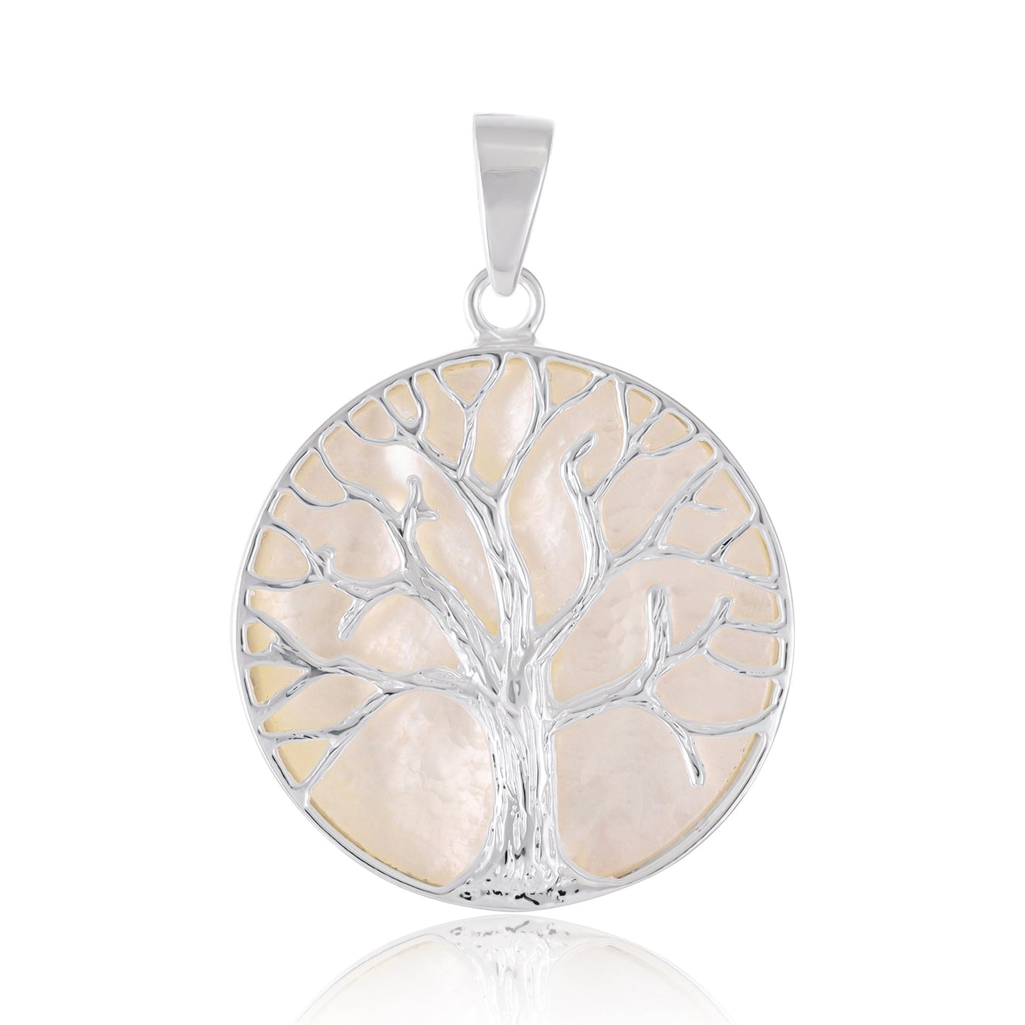 Sterling Silver Abalone Shell Tree Of Life Pendant SPD4043