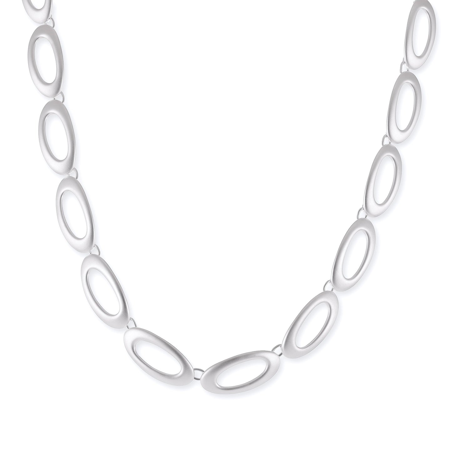 925 Sterling Silver Oval Link Necklace SNK10001