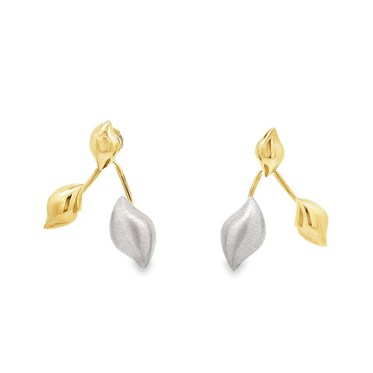 14ct Yellow Gold Diamond Cut Earrings