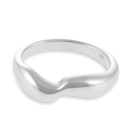 Sterling Silver Rhodium Plated Single Twist Ring SRN1001