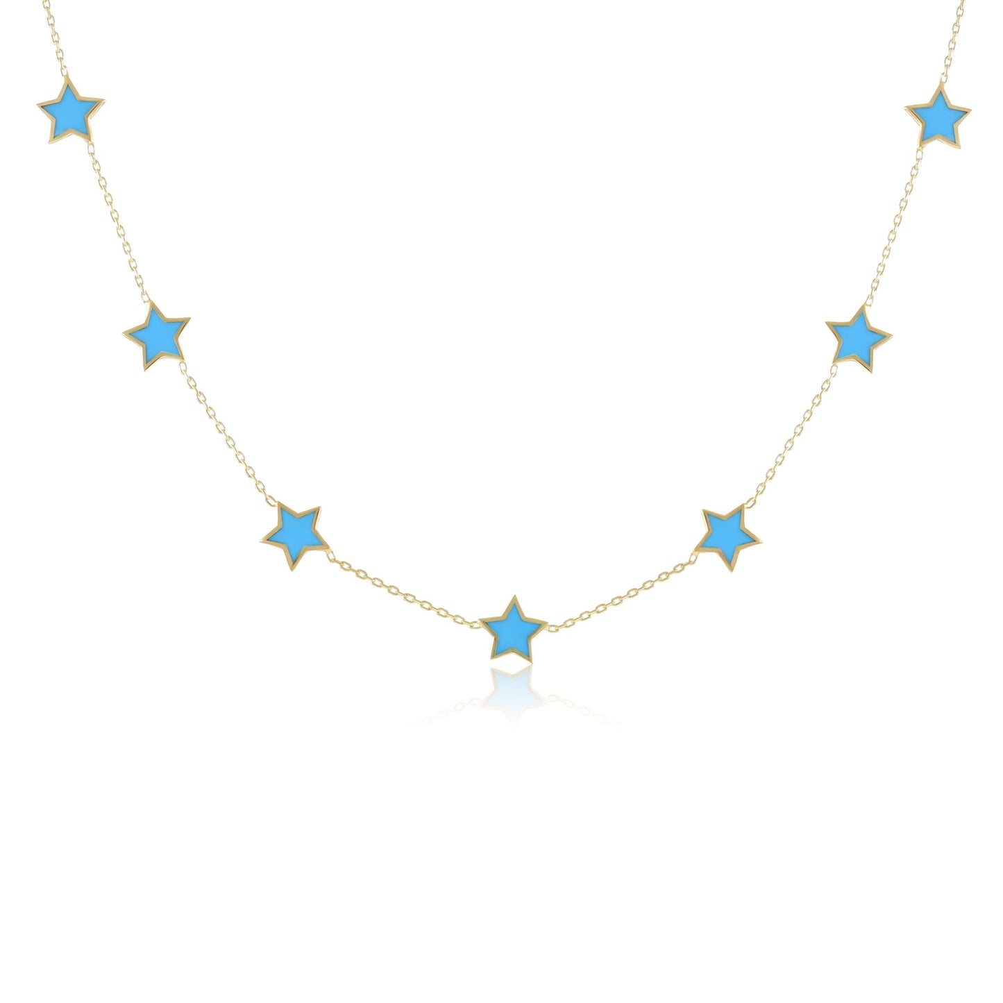 925 sterling silver blue star necklace PNK8001-B