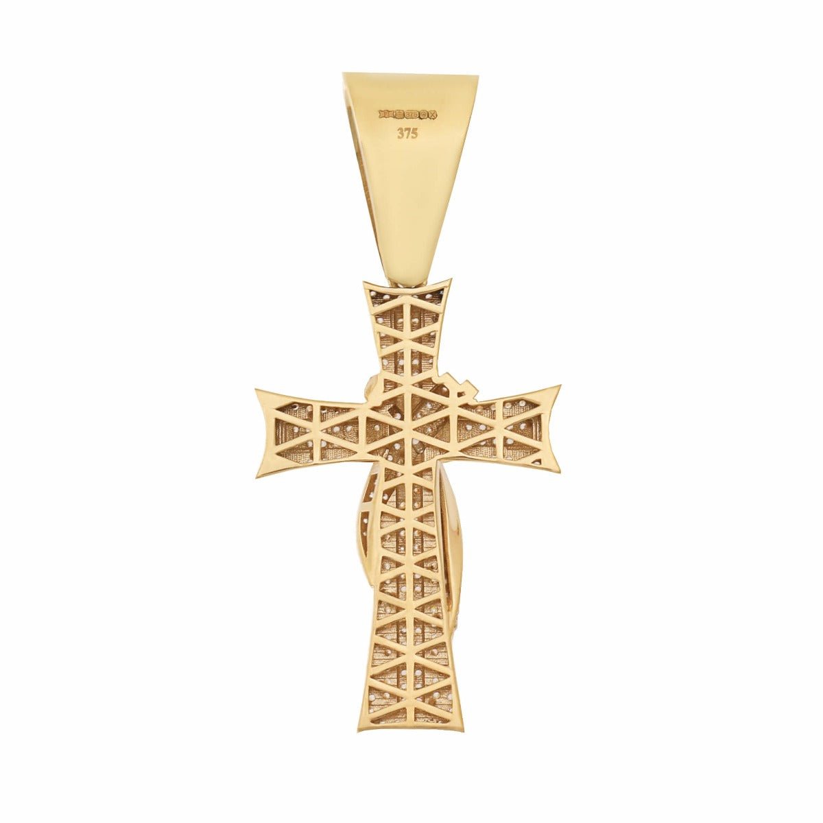 9ct Solid Yellow Gold Cubic Zirconia Crosses 54mm HPP0164