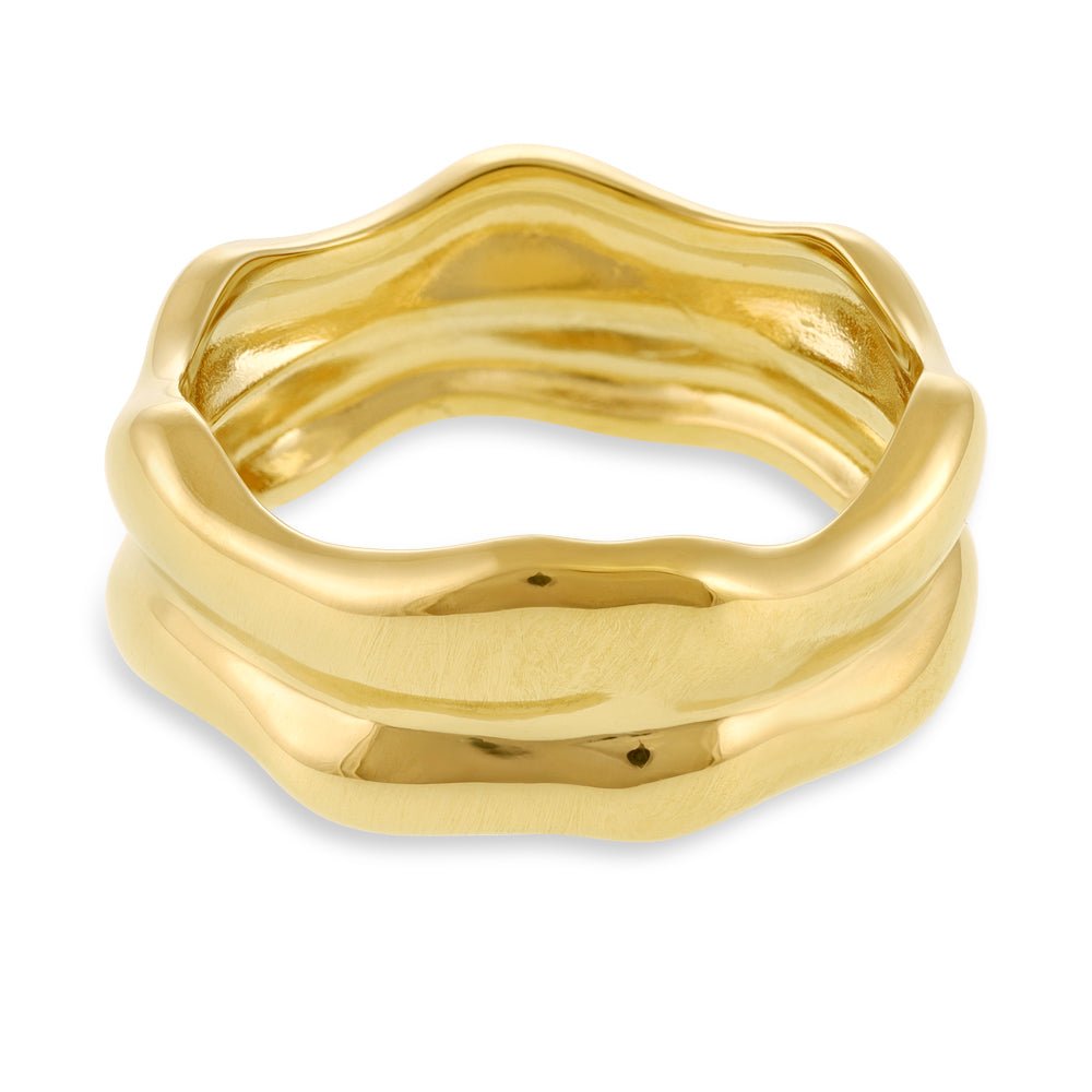 14ct Solid 1 Micron Gold Plated 925 Sterling Silver Double Twist Ring