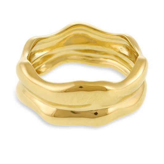 14ct Solid 1 Micron Gold Plated 925 Sterling Silver Double Twist Ring HGJ4774