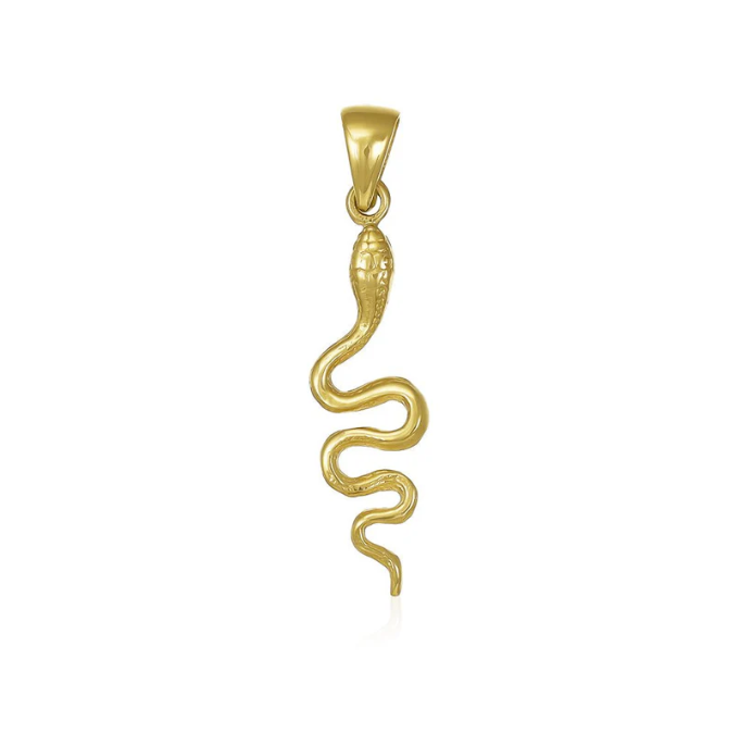 9ct Yellow Gold Snake Pendant