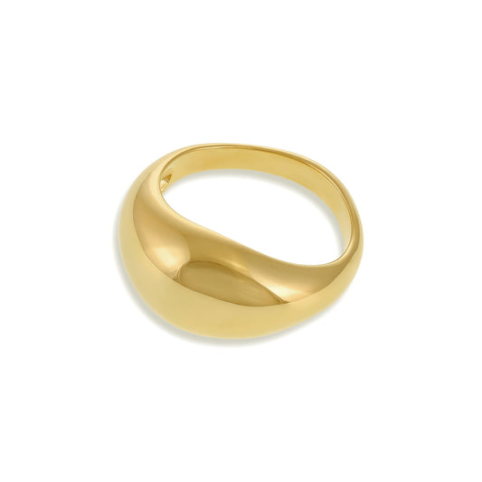 18ct Solid 1 Micron Gold Plated 925 Silver Fluid Ring PRN3001