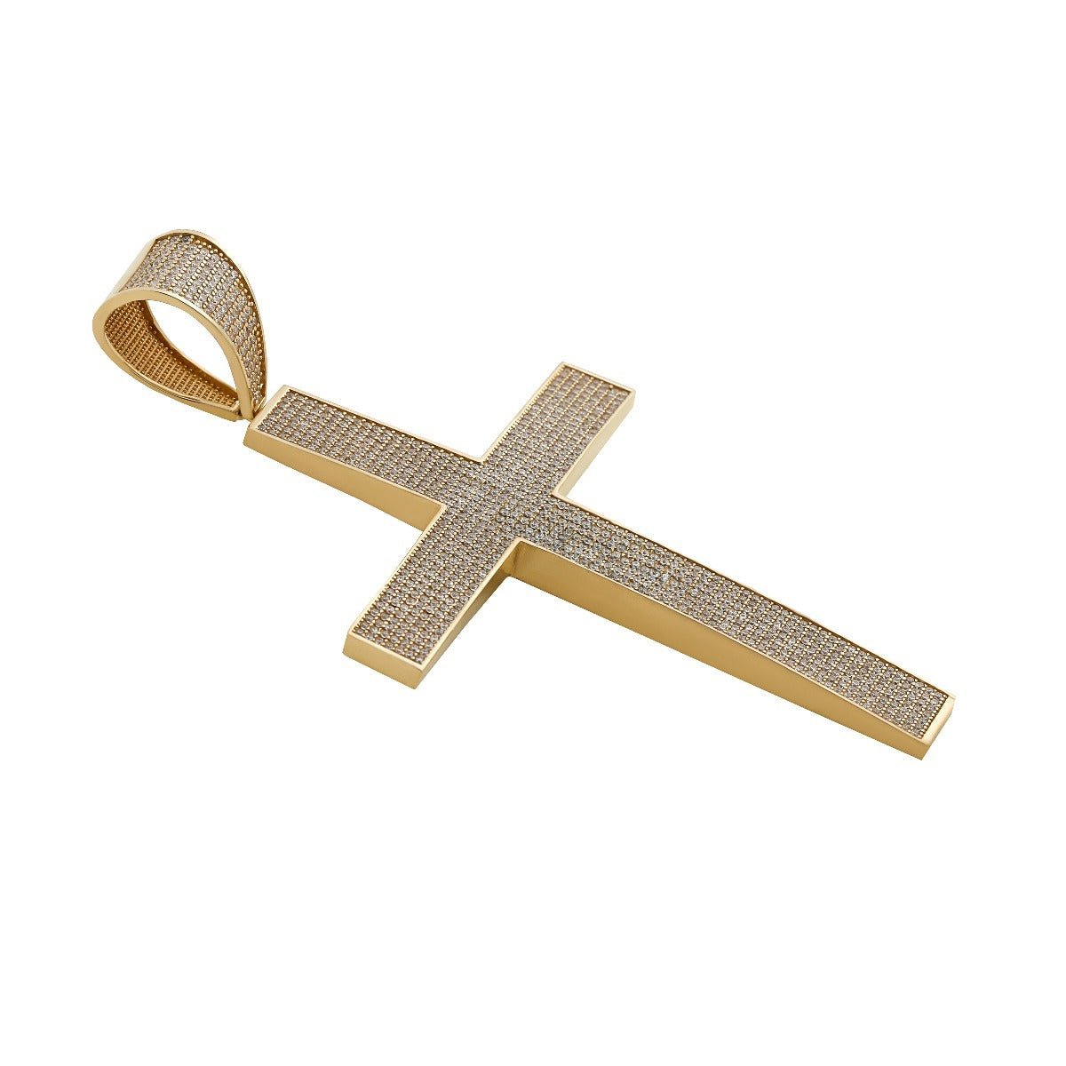 9ct Solid Yellow Gold Large Cross Pendant HPP0152