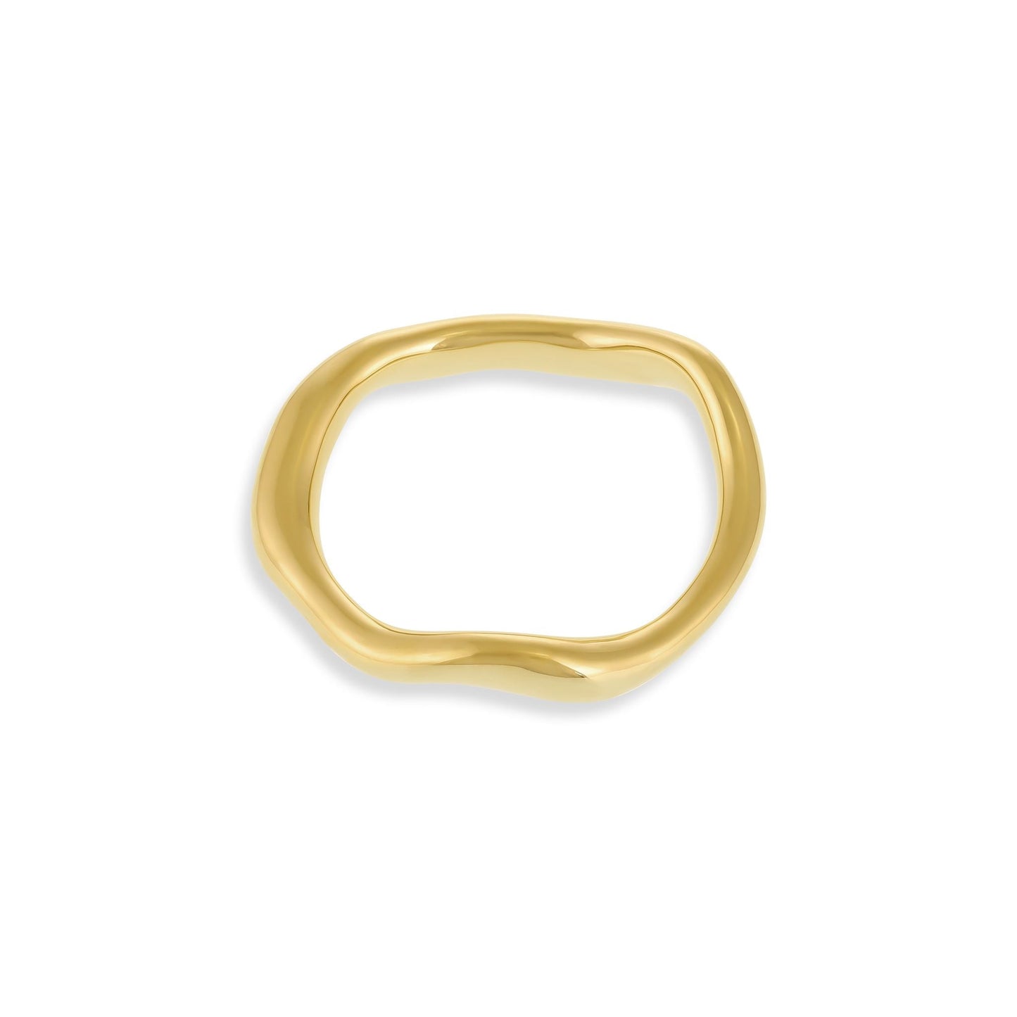 18ct Solid 1 Micron Gold Plated Silver Wavy Ring PRN3007