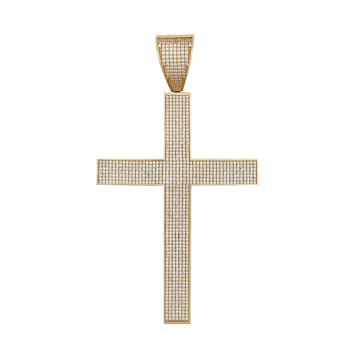 9ct Solid Yellow Gold Large Cross Pendant HPP0152